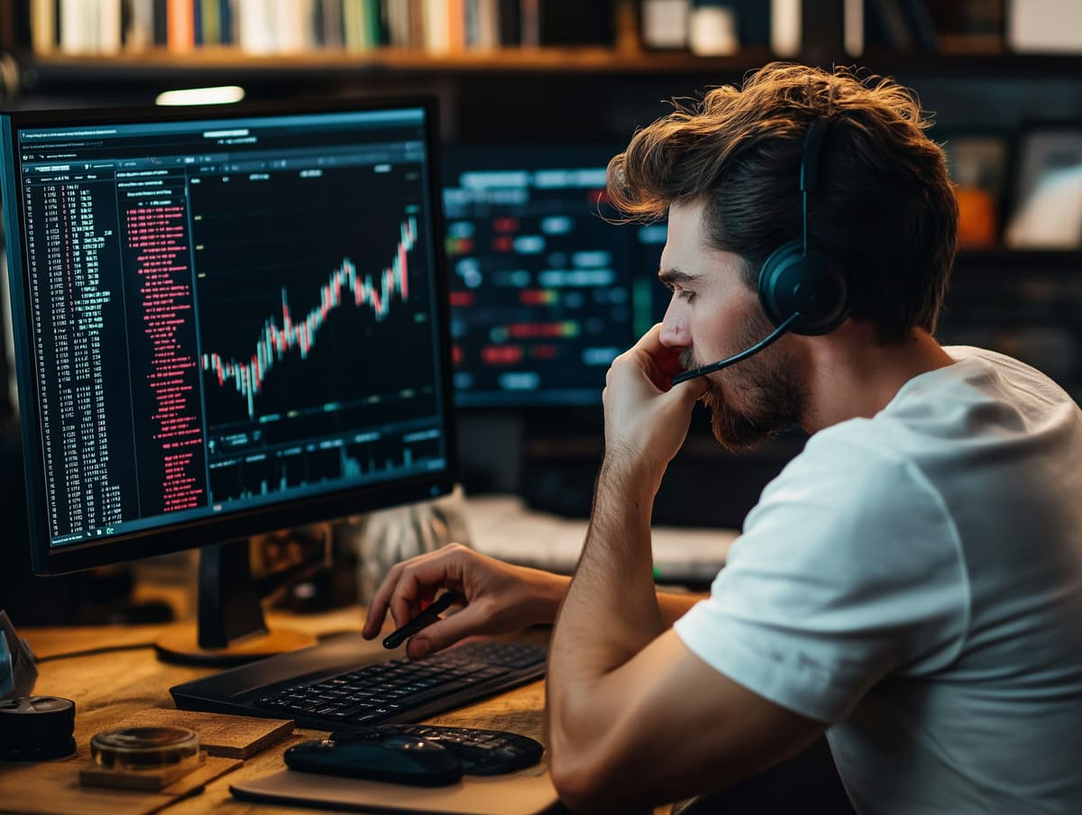 AI analyzing stock market data visualization